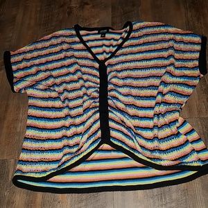 Nicole striped light button up sweater L